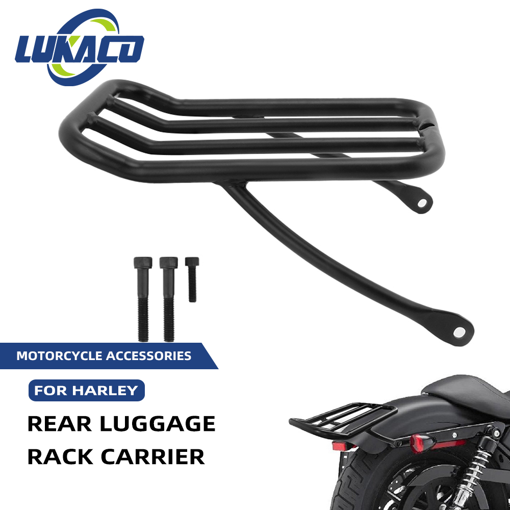 Motorcycle Gear Rack - Siyah motosiklet demir yolcu sırt Sissy