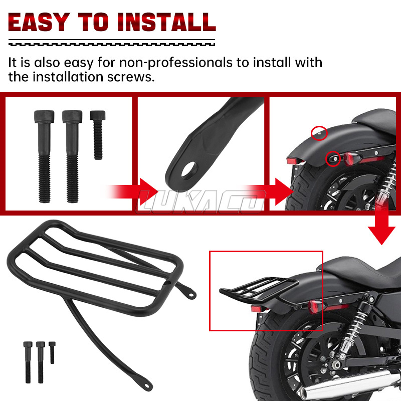 Siyah motosiklet demir yolcu s - Motorcycle Gear Rack incelemesi ve fiyatı